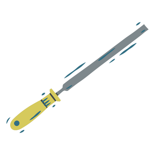 Knife with a yellow handle PNG Design