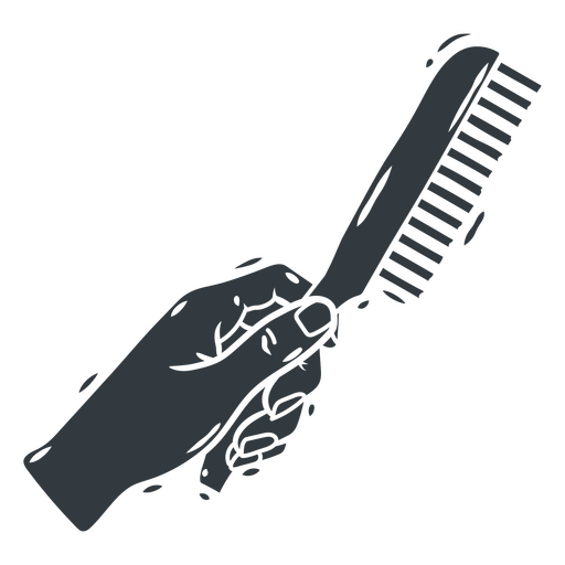 Hand holding a comb PNG Design