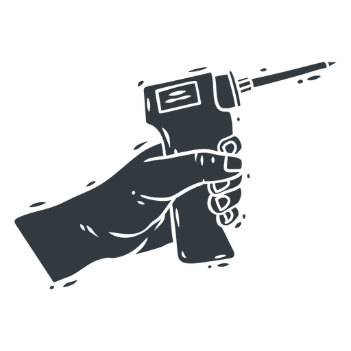 Mão segurando uma pistola de ar quente Desenho PNG