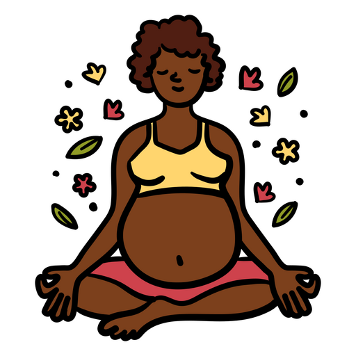 Pregnant woman meditating in a lotus pose PNG Design