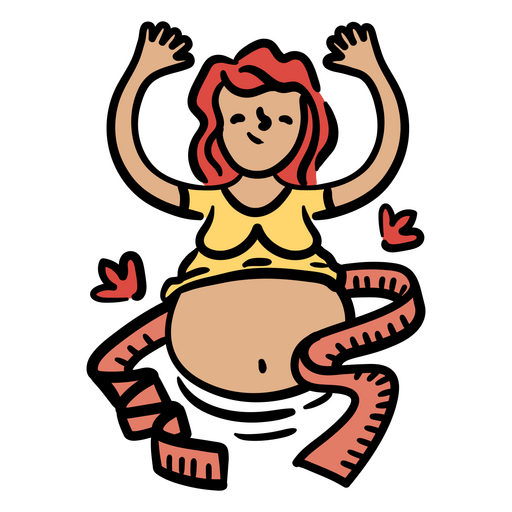 Cartoon-Illustration einer Frau mit einem Maßband PNG-Design
