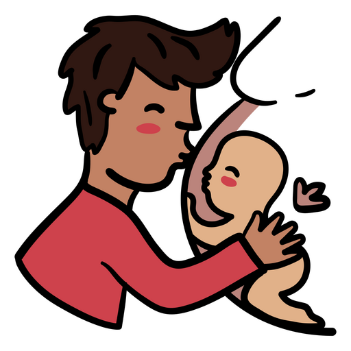 Homem beijando um beb? Desenho PNG