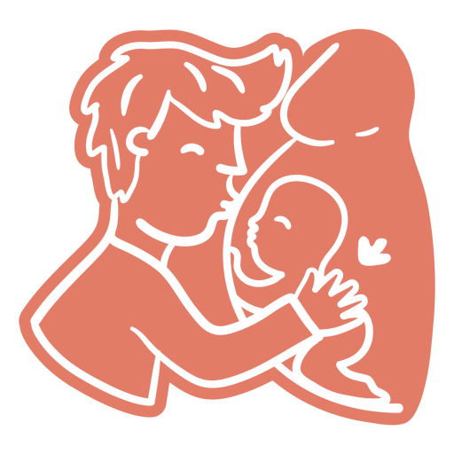 Hombre besando a un bebé en el útero Diseño PNG