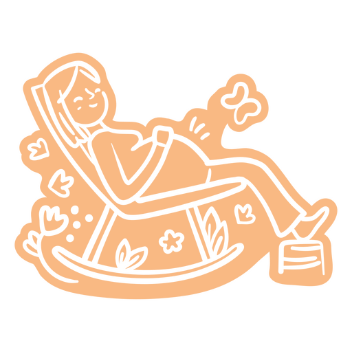 Mulher grávida em uma cadeira de balanço Desenho PNG