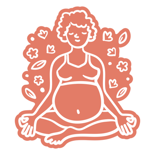Pregnant woman in a lotus pose PNG Design