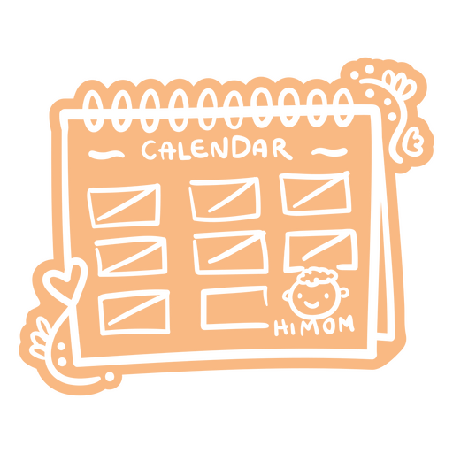 Calendar with a drawing of a man and a child PNG Design