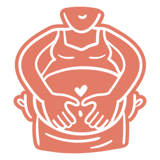 Ausgeschnittene schwangere Frau mit den H?nden auf dem Bauch PNG-Design