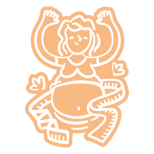 Illustration of a pregnant woman with a measuring tape PNG Design