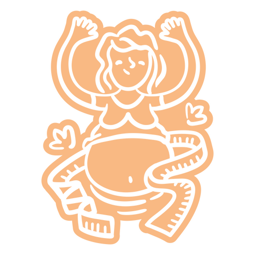 Ilustração de uma mulher grávida com uma fita métrica Desenho PNG