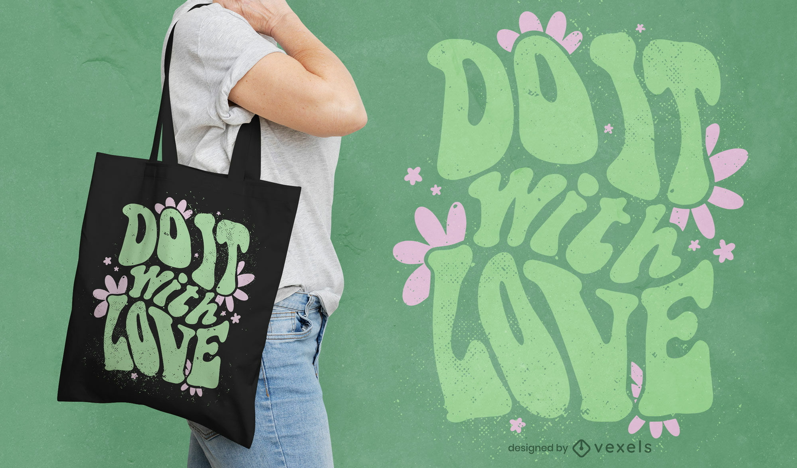 Faça isso com design de bolsa tote pastel dinamarquês de amor