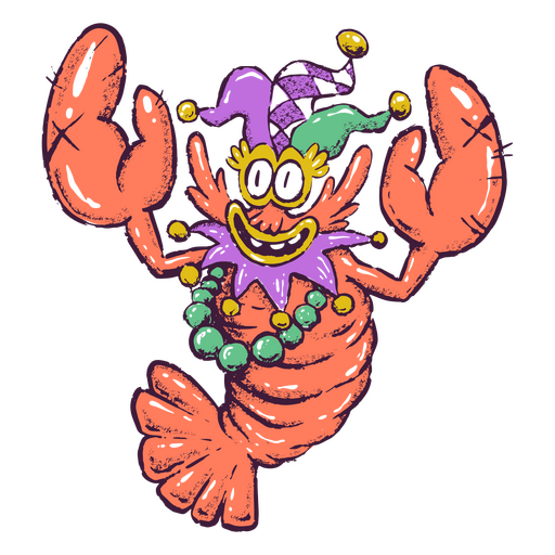 Lobster in a mardi gras costume PNG Design