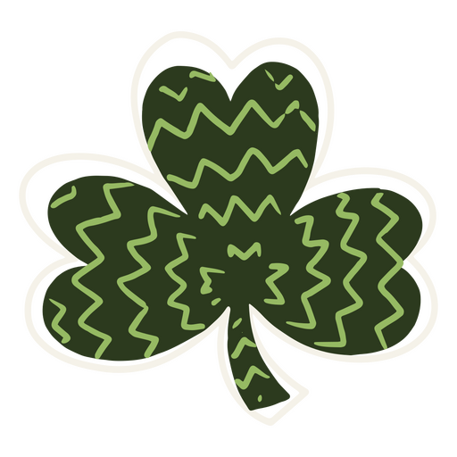 Trébol verde en zigazag Diseño PNG