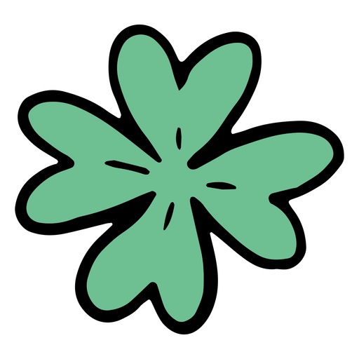 Green and black four leaf clover PNG Design