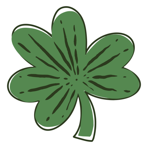 Four leaf clover in dark green PNG Design