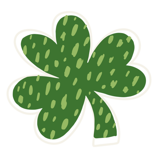 Green clover with paint strokes PNG Design