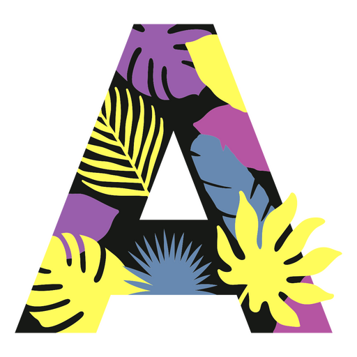 A flat summer monogram PNG Design