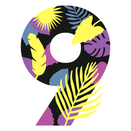 9 flat summer monogram PNG Design