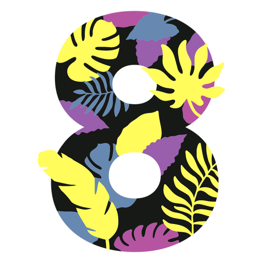 8 flat summer monogram PNG Design