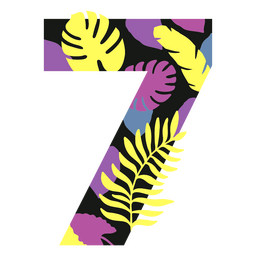 7 monograma de verano plano Diseño PNG