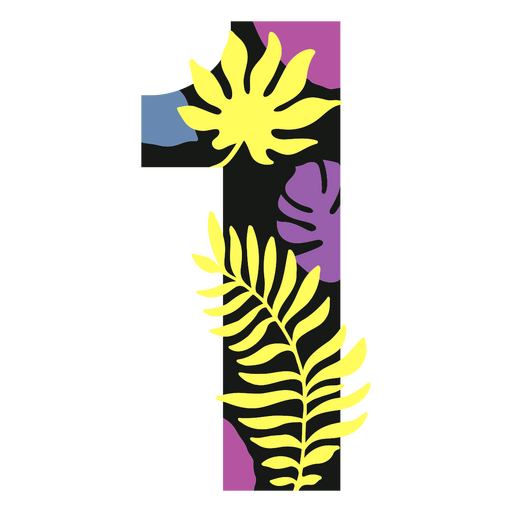 1 flat summer monogram PNG Design