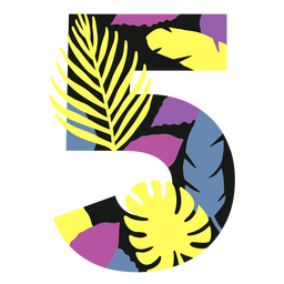 5 flat summer monogram PNG Design