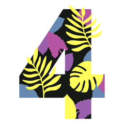 4 flaches Sommermonogramm PNG-Design