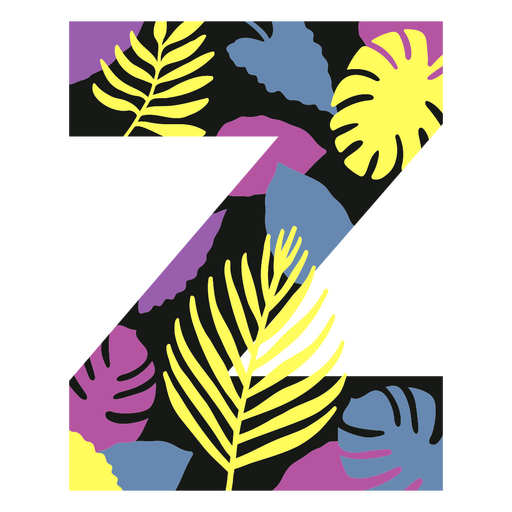 Z flat summer monogram PNG Design