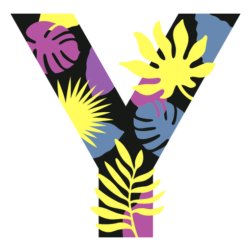 Y flaches Sommermonogramm PNG-Design