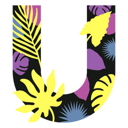 U flaches Sommermonogramm PNG-Design