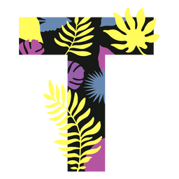 T flat summer monogram PNG Design