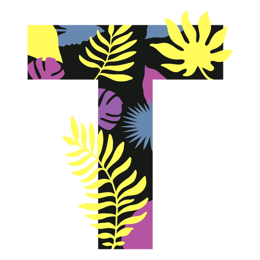 T flaches Sommermonogramm PNG-Design