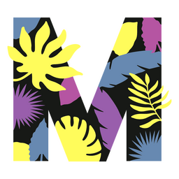 Monograma plano de verão M Desenho PNG
