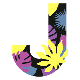 Monograma de verano plano J Diseño PNG