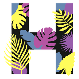 Monograma de verano plano H Diseño PNG