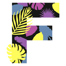 F flaches Sommermonogramm PNG-Design