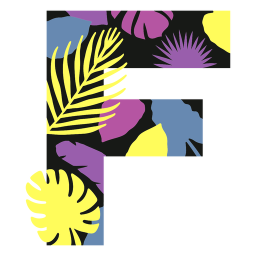 F flat summer monogram PNG Design