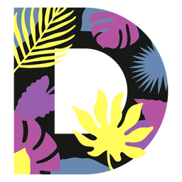 D monograma de verão plano Desenho PNG
