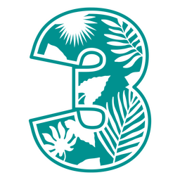 3 monograma de verano recortado Diseño PNG