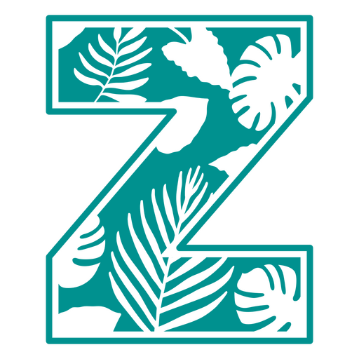 Monograma de verano recortado Z Diseño PNG