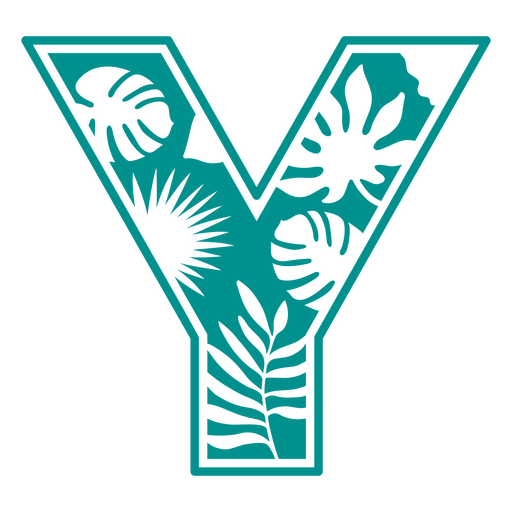 Y cut out summer monogram PNG Design