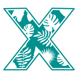 X cut out summer monogram PNG Design
