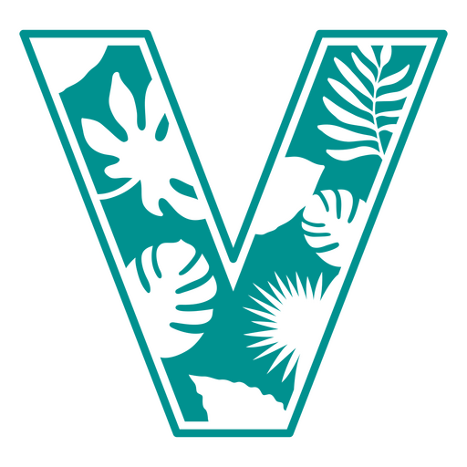 V cut out summer monogram PNG Design