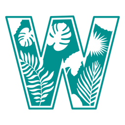 W schnitt Sommermonogramm aus PNG-Design