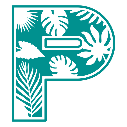 P cut out summer monogram PNG Design