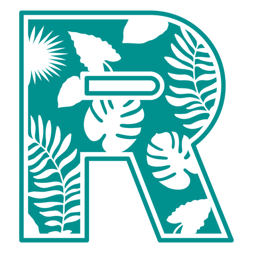 R cut out summer monogram PNG Design