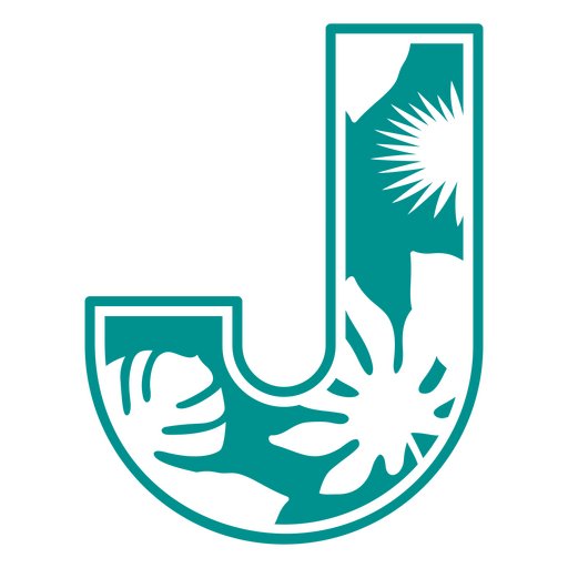 The letter j in blue and green PNG Design