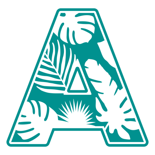 The letter a with tropical leaves on it PNG Design