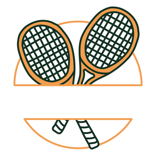 Abzeichen mit zwei Tennisschlägern PNG-Design