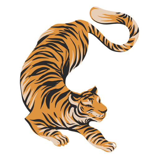 O tigre está correndo Desenho PNG