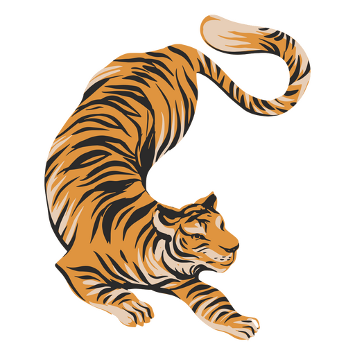 Tiger is running PNG Design